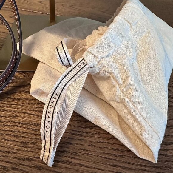 NWT! NEW Tory Burch T Monogram Jacquard Mini Bucket Bag -Tan -leather trim - Picture 5 of 14